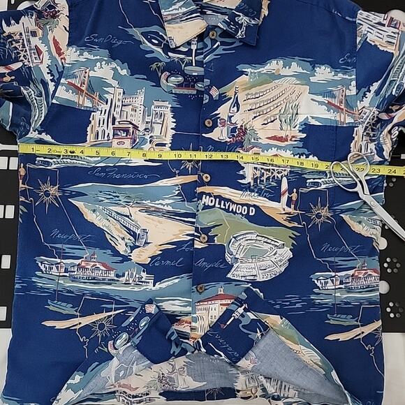 Bluewater Wear Vintage Hawaiian Button-up Short-sleeve Shirt California Theme L - Picture 12 of 14